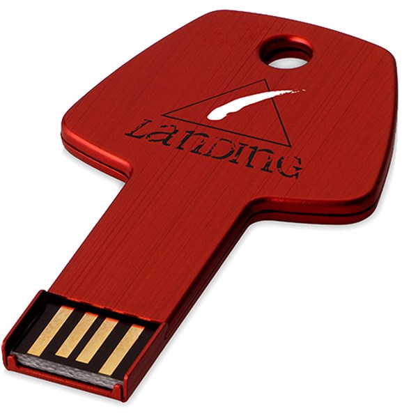 Obrázky: Červený hliníkový USB flash disk 2GB, tvar klíče, Obrázek 4