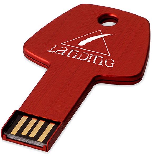 Obrázky: Červený hliníkový USB flash disk 32GB, tvar klíče, Obrázek 5
