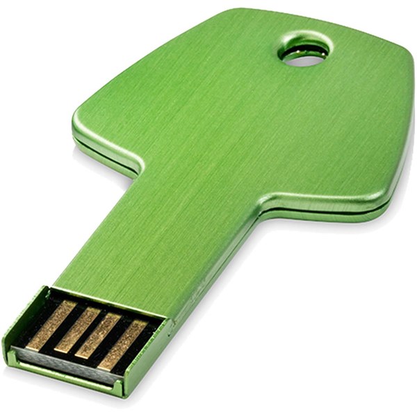 Obrázky: Zelený hliníkový USB flash disk 8GB, tvar klíče, Obrázek 1