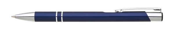 Obrázky: Matné hliníkové kuličkové pero LARA, tmavě modré, Obrázek 2