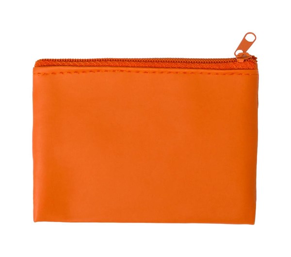 Obrázky: Oranžová PU peněženka se zipem a kroužkem na klíče, Obrázek 1