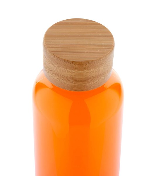 Obrázky: Oranžová láhev na vodu 500ml s bambus. víčkem, Obrázek 4