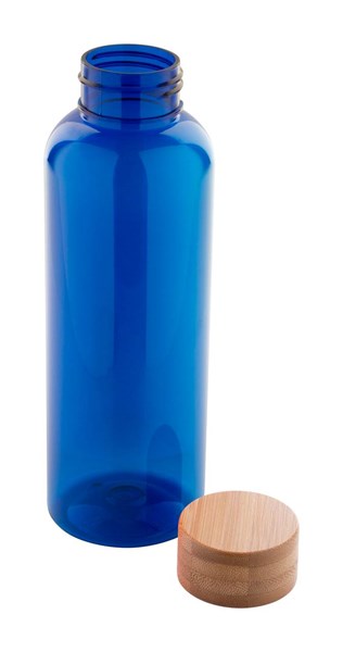 Obrázky: Modrá láhev na vodu 500ml s bambus. víčkem, Obrázek 2