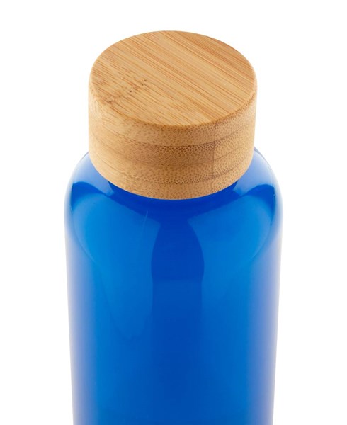 Obrázky: Modrá láhev na vodu 500ml s bambus. víčkem, Obrázek 4