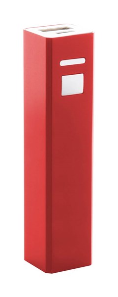 Obrázky: Červená hliníková USB power banka 2200 mAh, Obrázek 1