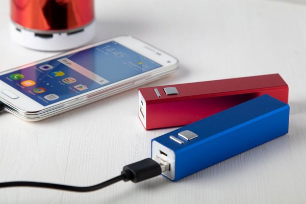 Obrázky: Červená hliníková USB power banka 2200 mAh, Obrázek 4