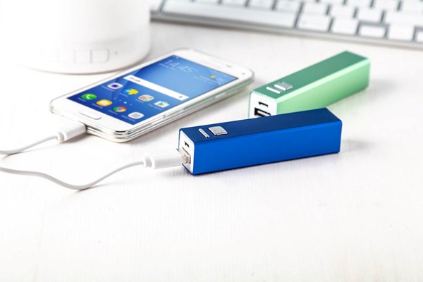 Obrázky: Modrá hliníková USB power banka 2200 mAh, Obrázek 4