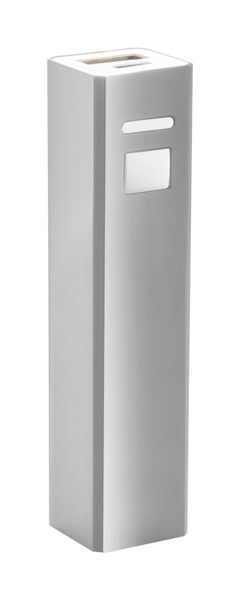 Obrázky: Stříbrná hliníková USB power banka 2200 mAh