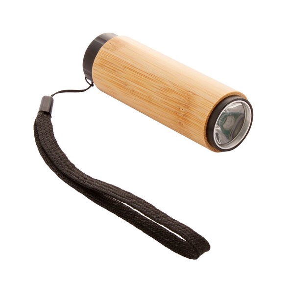 Obrázky: Bambusová LED COB svítilna s poutkem