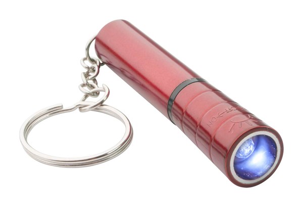 Obrázky: Červená plastová mini LED svítilna jako přívěsek, Obrázek 2