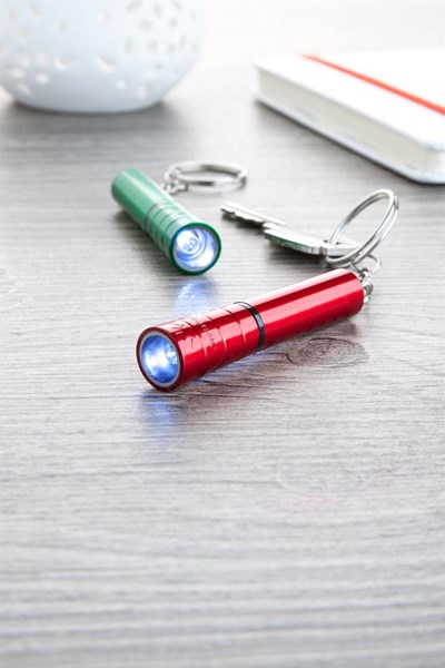 Obrázky: Červená plastová mini LED svítilna jako přívěsek, Obrázek 3