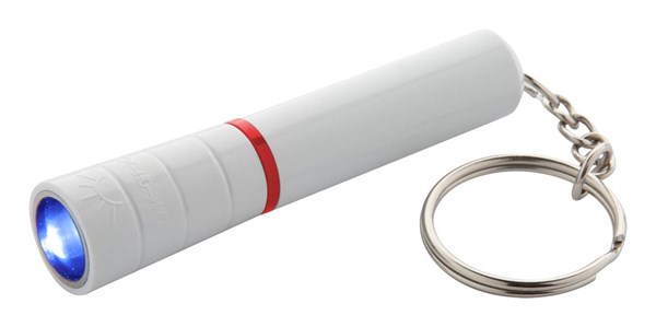 Obrázky: Bílá plastová mini LED svítilna, červený kroužek, Obrázek 4