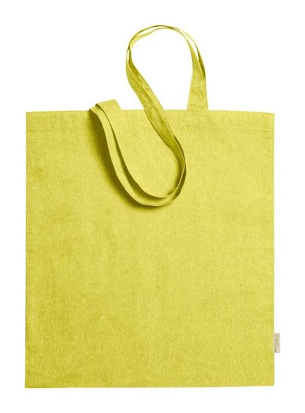 Obrázky: Nákupní taška z recykl. bavlny 120g, žlutá, Obrázek 2