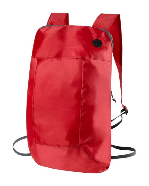 Obrázky: Lehký skládací batoh s průvl. na sluchátka, červený, Obrázek 1