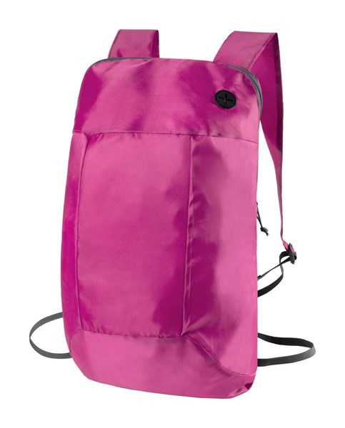 Obrázky: Lehký skládací batoh s průvl. na sluchátka, růžový