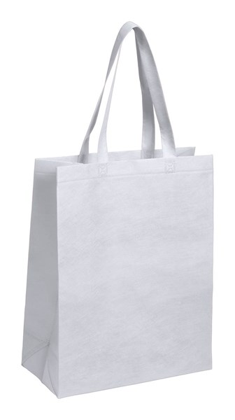 Obrázky: Bílá nákupní taška z net. textilie, stř.dlouhé uši, Obrázek 1