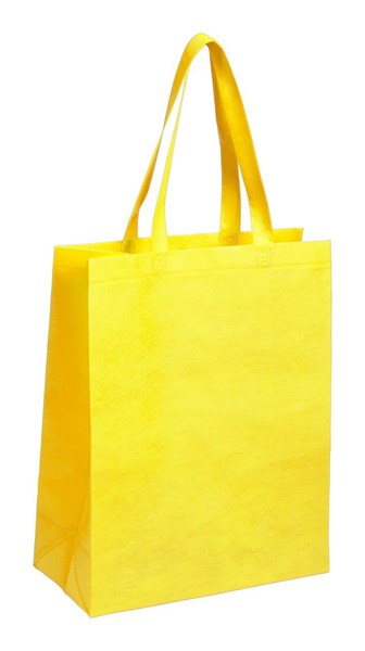 Obrázky: Žlutá nákupní taška z net. textilie, stř.dlouhé uši