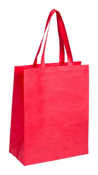 Obrázky: Červená nákupní taška z net. textilie, stř.dlouhé uši, Obrázek 1