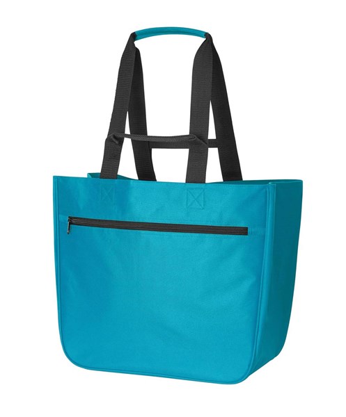 Obrázky: Nákupní taška/košík bez rámu z RPET, tyrkysová, Obrázek 1