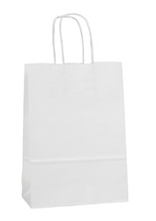 Obrázky: Papírová taška 18x8x24 cm, krouc. šňůra, bílá-kraft