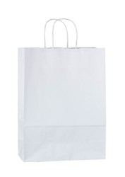Obrázky: Papírová taška 24x11x33 cm,krouc. šňůra, bílá-kraft