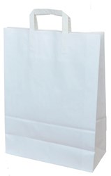 Obrázky: Papírová taška 32x14x42 cm, ploché drž., bílá-kraft