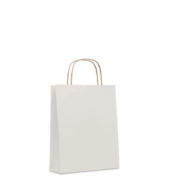 Obrázky: Papírová taška (recyklo) bílá 18x8x21cm, kroucená držadla, Obrázek 4