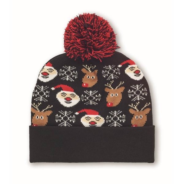Obrázky: Vánoční pletená čepice černá