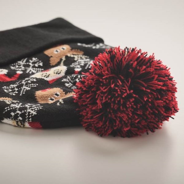 Obrázky: Vánoční pletená čepice černá, Obrázek 4