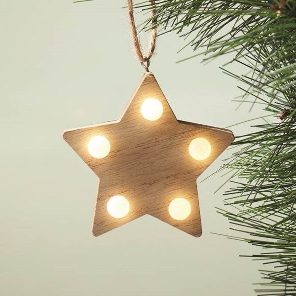 Obrázky: Vánoční ozdoba - dřevěná hvězda se světýlky, Obrázek 6