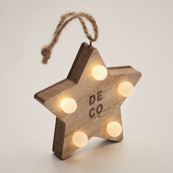 Obrázky: Vánoční ozdoba - dřevěná hvězda se světýlky, Obrázek 9