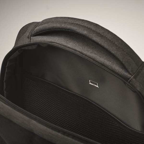 Obrázky: Černý batoh na notebook z 600D RPET polyesteru, Obrázek 3