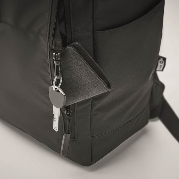 Obrázky: Černý rolovací batoh na notebook z 300D RPET PE, Obrázek 8