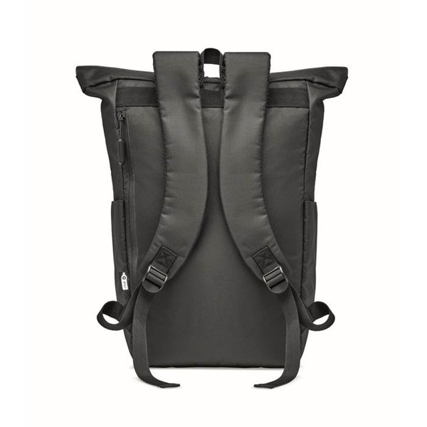 Obrázky: Černý rolovací batoh na notebook z 300D RPET PE, Obrázek 13