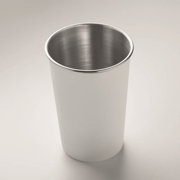 Obrázky: Bílý hrnek z recyklovaného nerezu 300ml, Obrázek 3