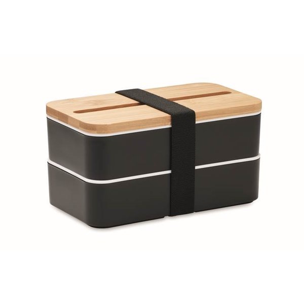 Obrázky: Dvojitá krabička na oběd z recykl.černého PP plastu, Obrázek 1