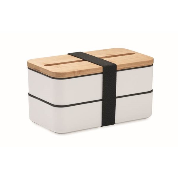 Obrázky: Dvojitá krabička na oběd z recykl. bílého PP plastu