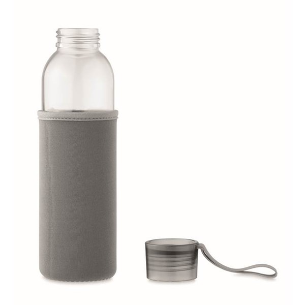 Obrázky: Láhev ze skla s tmav. šedým neopren. obalem, 500 ml, Obrázek 6