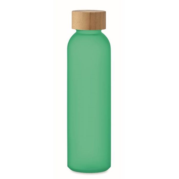 Obrázky: Transparentní zelená matná skleněná láhev 500 ml.