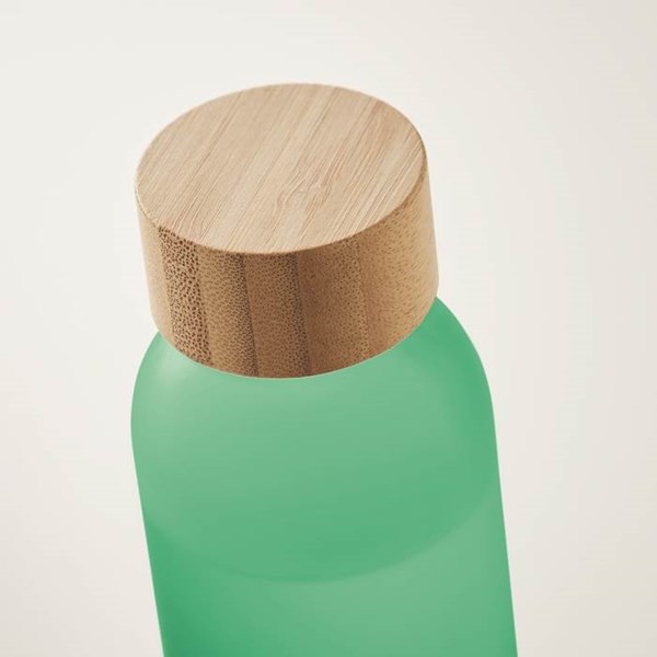 Obrázky: Transparentní zelená matná skleněná láhev 500 ml., Obrázek 3