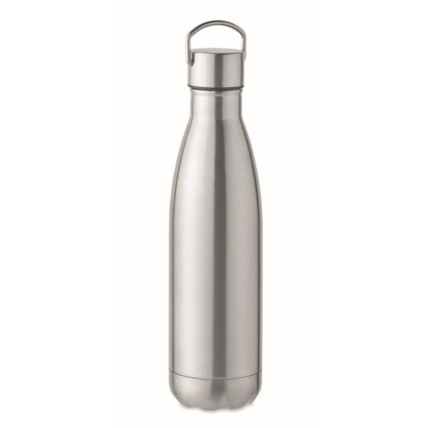 Obrázky: Stříbrná dvoustěnná nerez.láhev 500 ml,tvar kuželka, Obrázek 2