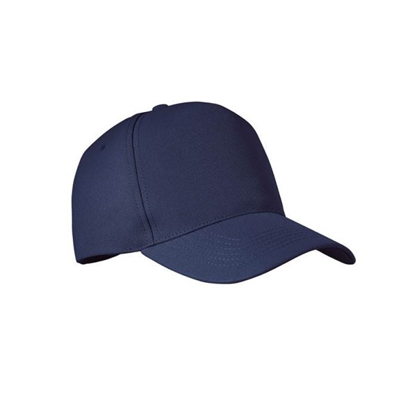 Obrázky: Modrá pětipanelová čepice z RPET polyesteru