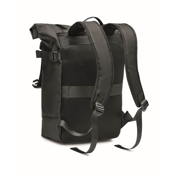 Obrázky: Černý rolovací batoh z tarpaulinu s vnější kapsou, Obrázek 2