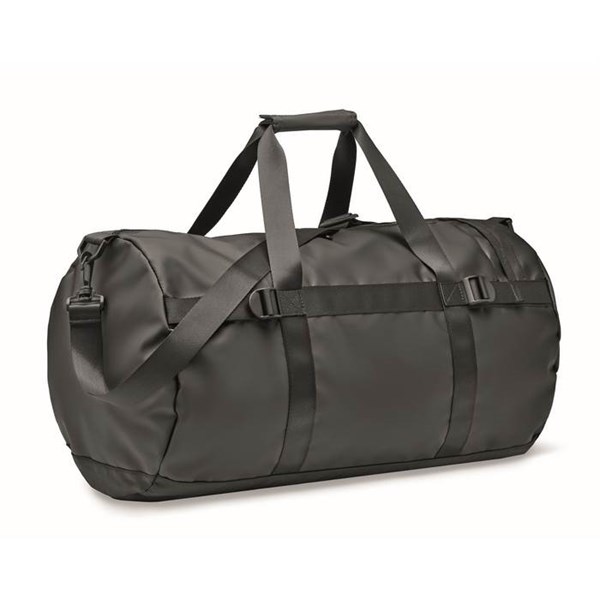 Obrázky: Černá sportovní taška z tarpaulinu s boční kapsou, Obrázek 1