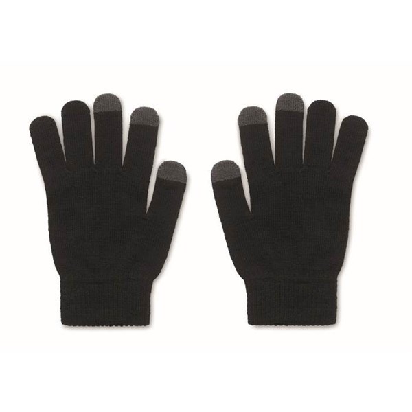 Obrázky: Černé hmatové rukavice z RPET s korkovým štítkem, Obrázek 2