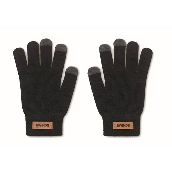 Obrázky: Černé hmatové rukavice z RPET s korkovým štítkem, Obrázek 7