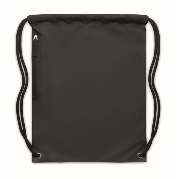 Obrázky: Černý lesklý stahovací batoh s boční kapsou, Obrázek 2