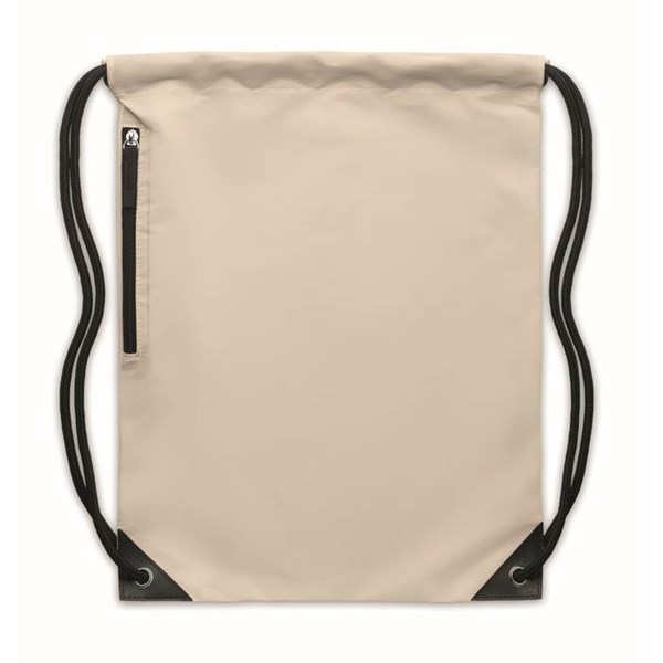 Obrázky: Bílý lesklý stahovací batoh s boční kapsou, Obrázek 2