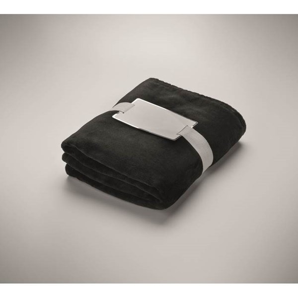 Obrázky: Černá fleecová deka s komplimentkou, Obrázek 6