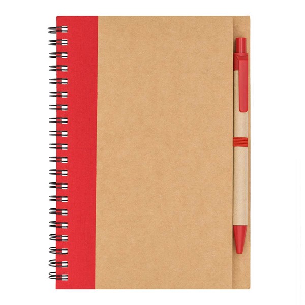 Obrázky: Spirálový poznámkový blok B6, recyklo pero, červená, Obrázek 2